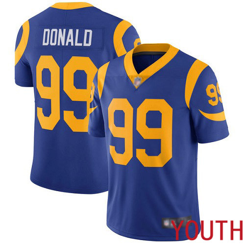 Los Angeles Rams Limited Royal Blue Youth Aaron Donald Alternate Jersey NFL Football #99 Vapor Untouchable->youth nfl jersey->Youth Jersey